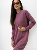 Fialové oversize šaty s dlhým rukávom