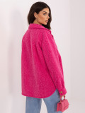 Štýlová fuchsiová prechodná bunda s golierom