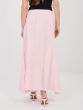 Svetloružová midi sukňa s viazaním