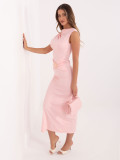 Elegantné ružové midi šaty bez rukávov