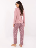 Dámske bavlnené pyžamo s potlačou, ružové