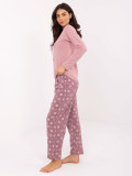 Dámske bavlnené pyžamo s potlačou, ružové