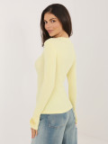 Žltá rebrovaná blúzka s dlhým rukávom