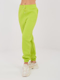 Limetkové dámske teplákové joggery s vysokým pásom