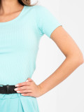 Mätová rebrovaná blúzka s krátkym rukávom