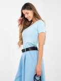Svetlomodrá rebrovaná blúzka s krátkym rukávom