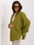 Olivovo zelená prechodná bunda s golierom