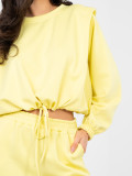 Dámska žltá súprava s viazaním a vysokým pásom