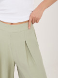 Pistáciové palazzo nohavice z viskózy