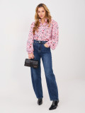 Ružová košeľa s kvetinovým vzorom