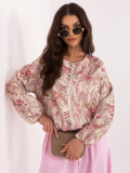 Ružová kvetinová bomber bunda