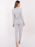 Dámske bavlnené pyžamo s potlačou, sivé