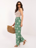 Zelené palazzo nohavice s opaskom