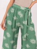 Zelené palazzo nohavice s opaskom