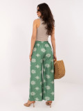 Zelené palazzo nohavice s opaskom