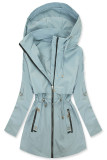Baby blue jarná parka s odopínateľnou kapucňou
