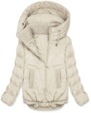 Prechodná bunda s kapucňou krémová