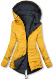 Ľahká obojstranná prechodná parka tm.modrá/žltá