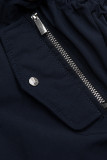 Modro/červená parka s kapucňou