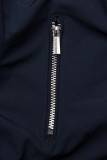 Modro/červená parka s kapucňou