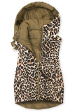 Obojstranná vesta s leopardím vzorom hnedá