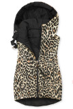 Obojstranná vesta s leopardím vzorom čierna