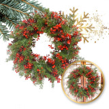 Vianočný veniec na dvere, červená/zelená, 45 cm