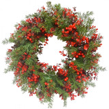 Vianočný veniec na dvere, červená/zelená, 45 cm