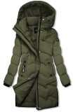 Khaki zimná bunda s kapucňou SNOW
