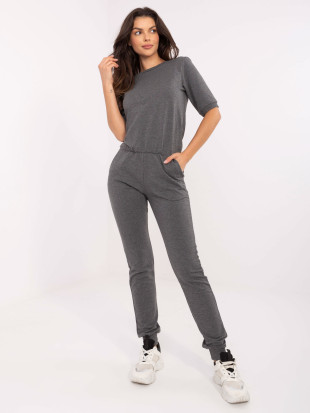 Tmavosivý melírovaný dámsky overal