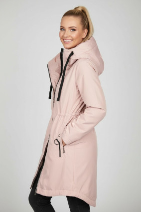 Prechodná bunda s kapucňou ružová