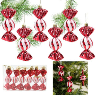 Vianočné ozdoby - bonbóny 6 ks