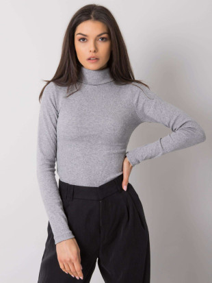 Dámsky pruhovaný rolák sivý