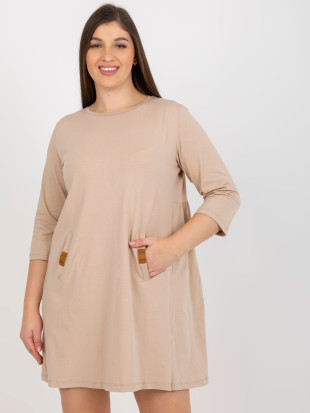Béžové oversize mini šaty