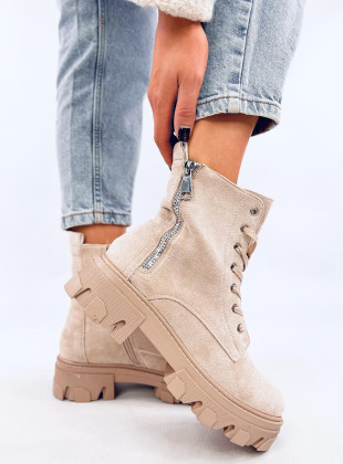 Svetlobéžové šnurovacie topánky DALLAS