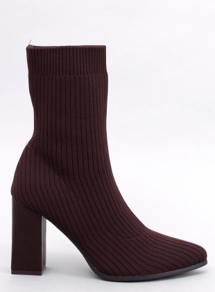 Hnedé ponožkové členkové čižmy