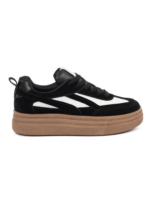 Čierne dámske sneakersy s bielymi detailmi