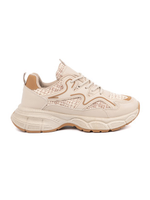 Svetlobéžové dámske sneakersy na platforme