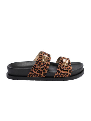 Dámske šľapky s leopardím vzorom