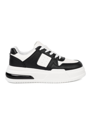 Štýlové čierno-biele sneakersy s hrubou podrážkou