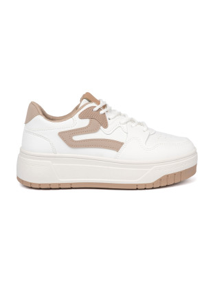 Bielo-bežové sneakersy na platforme