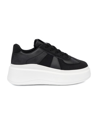 Klasické čierne sneakersy na hrubej podrážke