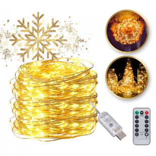 Vianočné svetlá - 200 LED, 20m, teplá biela