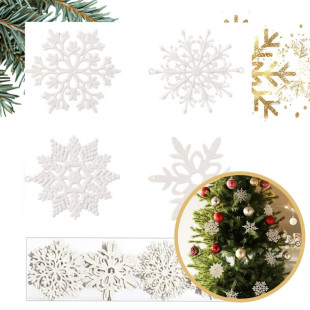 Ozdoby na stromček - biele hviezdy, 10 cm, 40 kusov