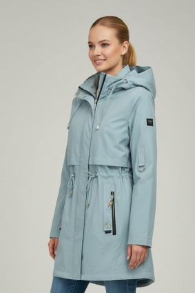 Baby blue jarná parka s odopínateľnou kapucňou