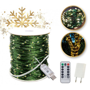 Vianočné svetlá - 500 LED, 50m, teplá biela