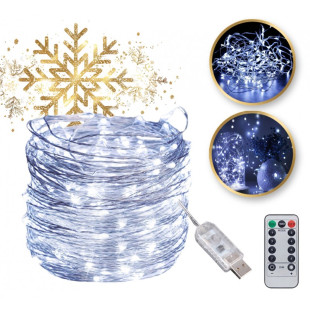Vianočné svetlá - 200 LED, 20m, biela