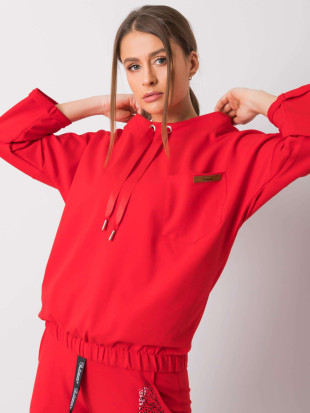 Červená oversize bavlnená mikina