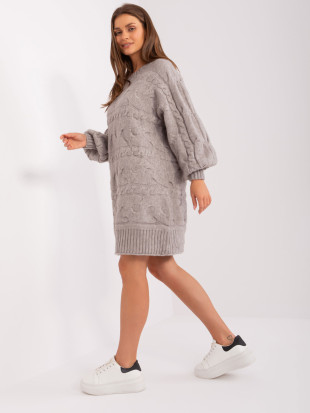 Šedé oversize pletené šaty/pulóver