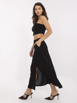 Elegantná čierna midi sukňa